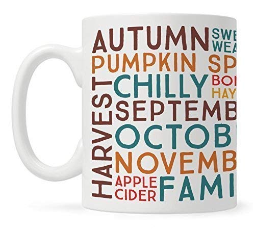 Fall Seasonal Words and Phrases Coffee Mug