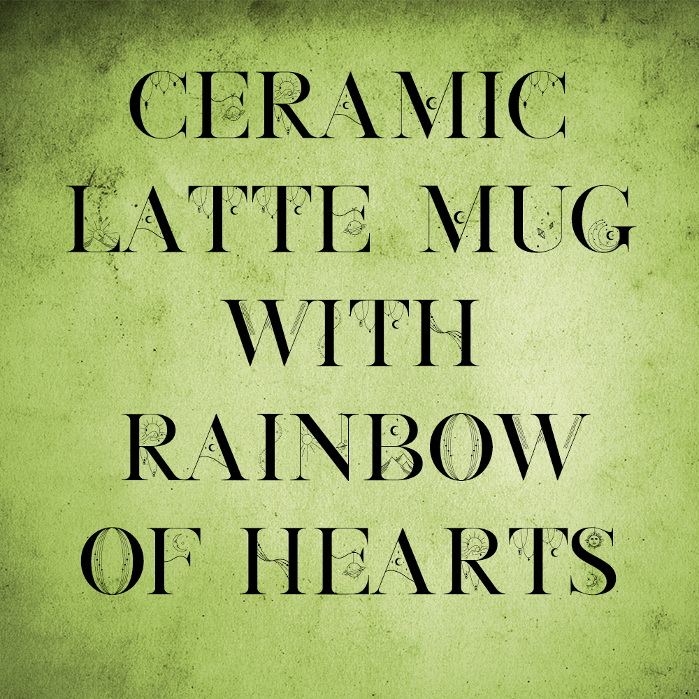 Ceramic Latte Rainbow Hearts Mug