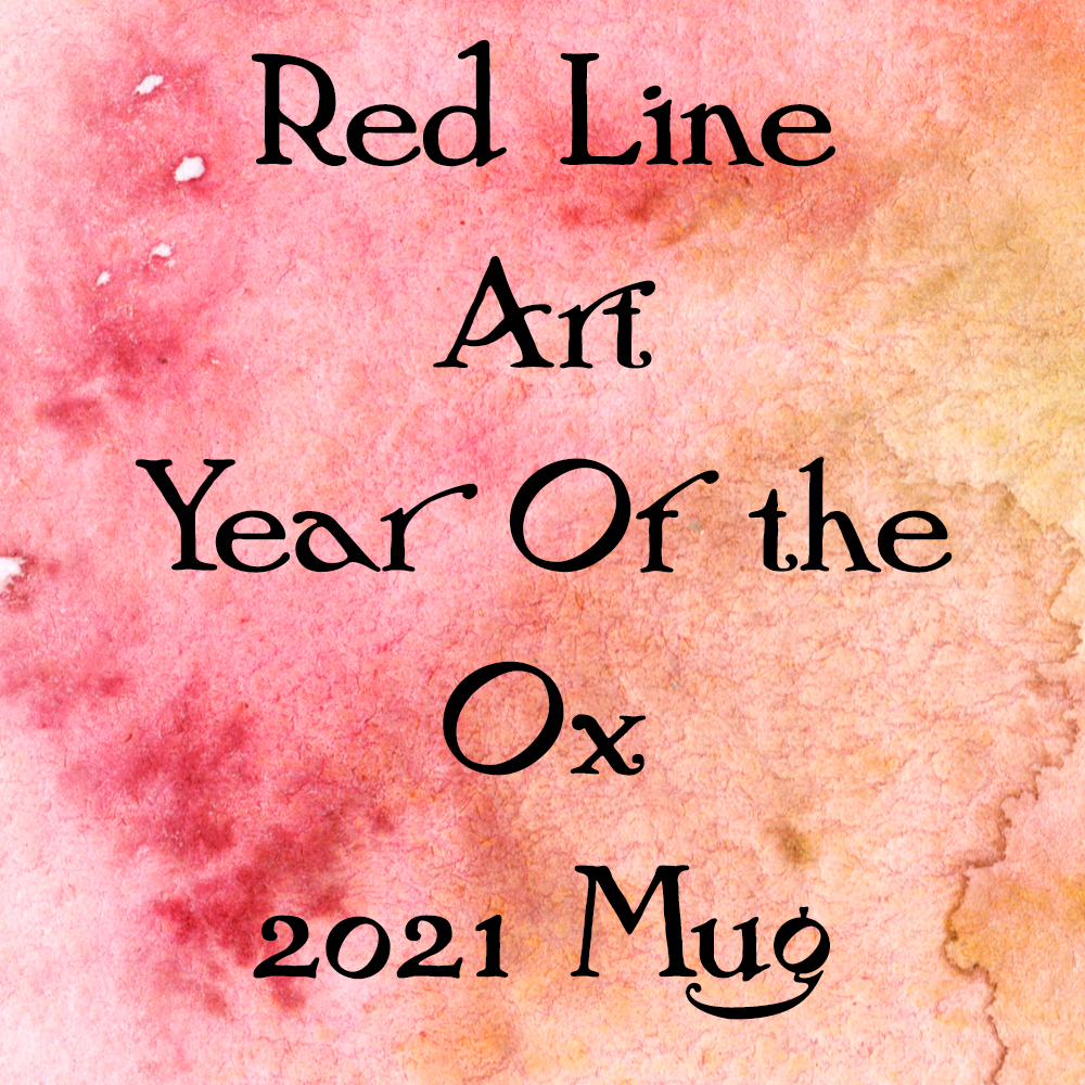 Red Line Art Year of the Ox 2021 Mug