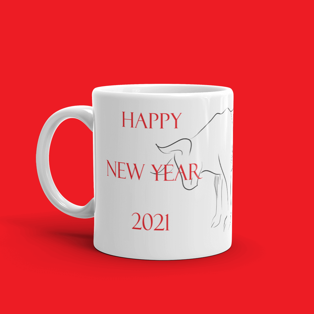 Lunar New Year Mug 2021 with Ox Drawing